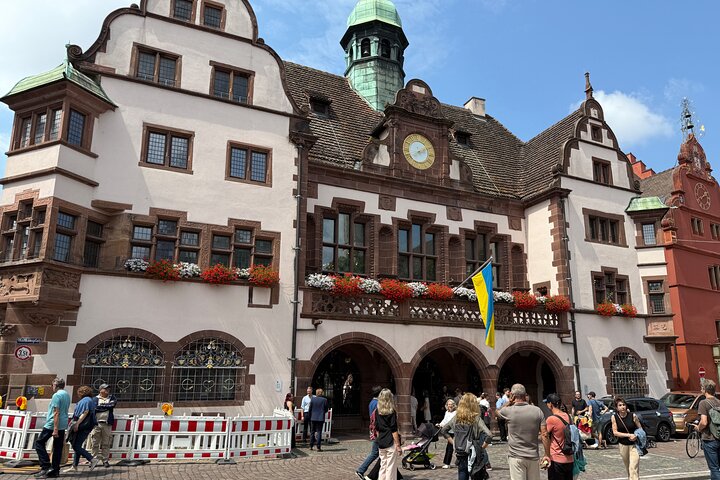 Fly från staden Freiburg im Breisgau stadspromenad med pussel