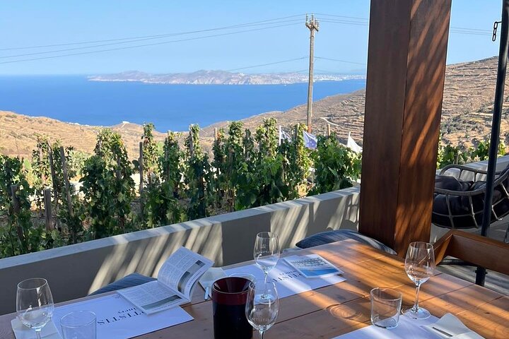 Vinprovning i Tinos: Havsutsikt Terrass Tour & Sommelier Guide
