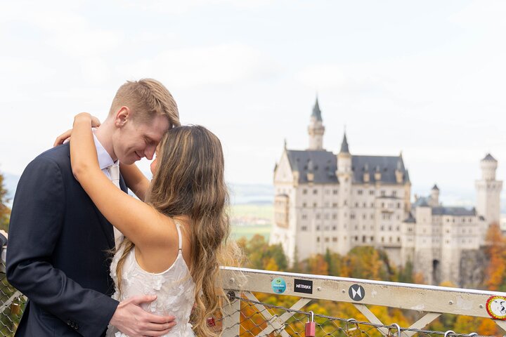 Sesión de fotos de pareja, boda y retratos en el Castillo de Neuschwanstein