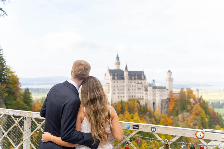 Sesión de fotos de pareja, boda y retratos en el Castillo de Neuschwanstein