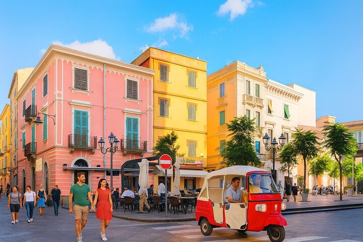 Olbia: Passeio romântico privado de tuk-tuk + transporte incluído