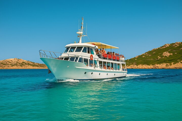 Olbia: Båttur til Maddalena-øygruppen + transport inkludert