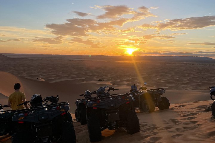 Merzouga Desert Quad Excursion: Best Sunrise or Sunset in 1 Hour!