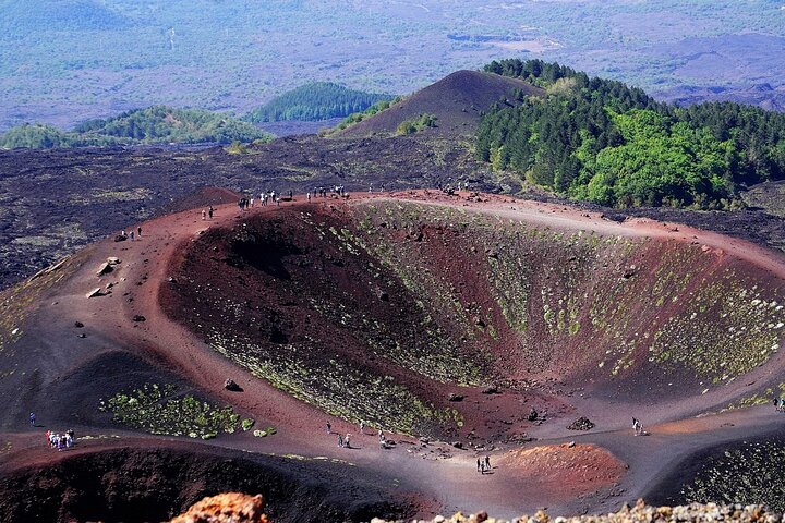 Excursion au volcan Etna, dégustation de vins, déjeuner dans un domaine viticole et transfert