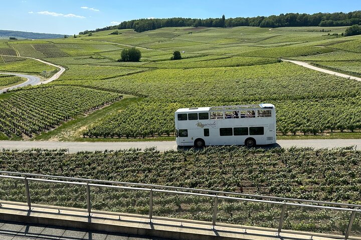 Rundtur i Épernay och omgivande områden med öppen buss med provsmakningar