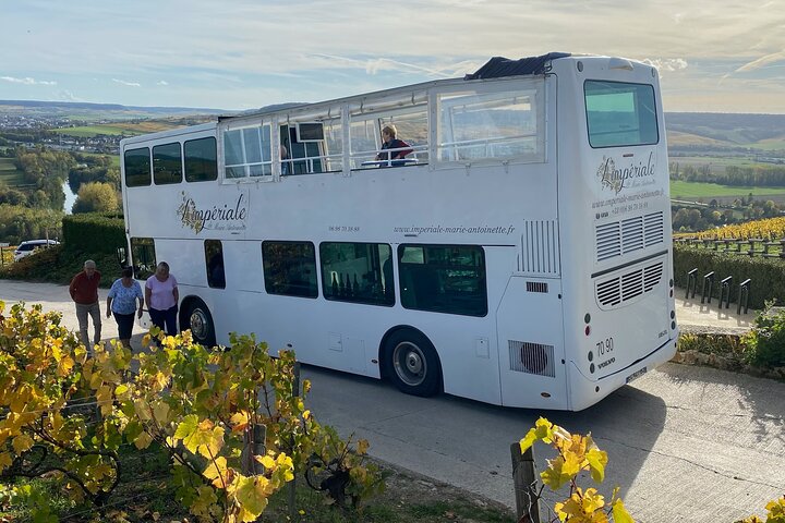 Rundtur i Épernay och omgivande områden med öppen buss med provsmakningar