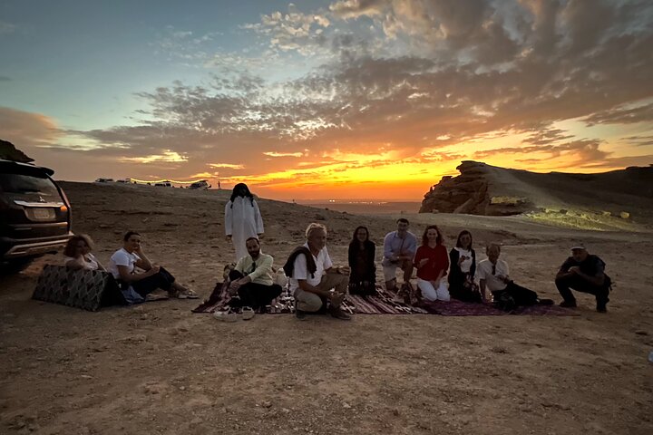 Sunset Edge of the World with Deers & Camels 4x4 Adventure Riyadh