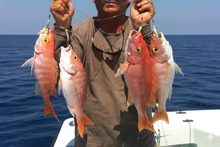 Privat båd , fiskeri , snorkling , delfiner & frokost – Hurghada