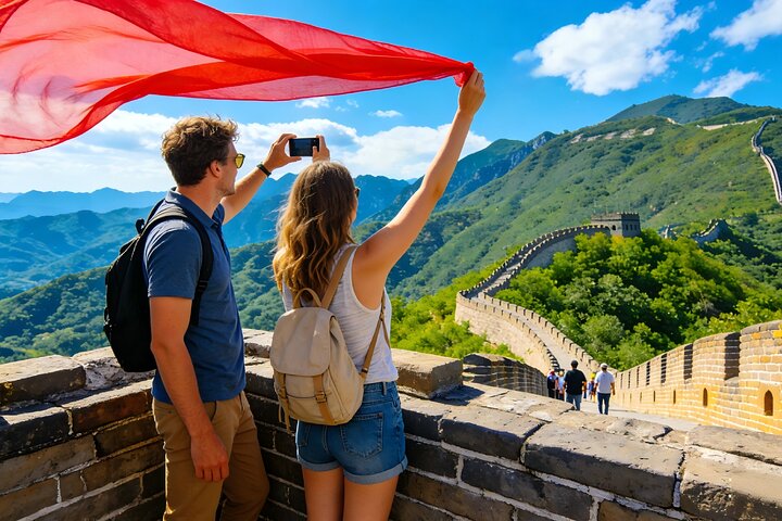 Jinan privat dagstur till Mutianyu Great Wall i Peking med Bullet Train