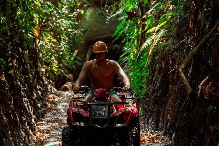 Bali ATV Fahrt Ubud Wasserfall, Reisfeld, Fluss, KingKong-Tempel Höhle