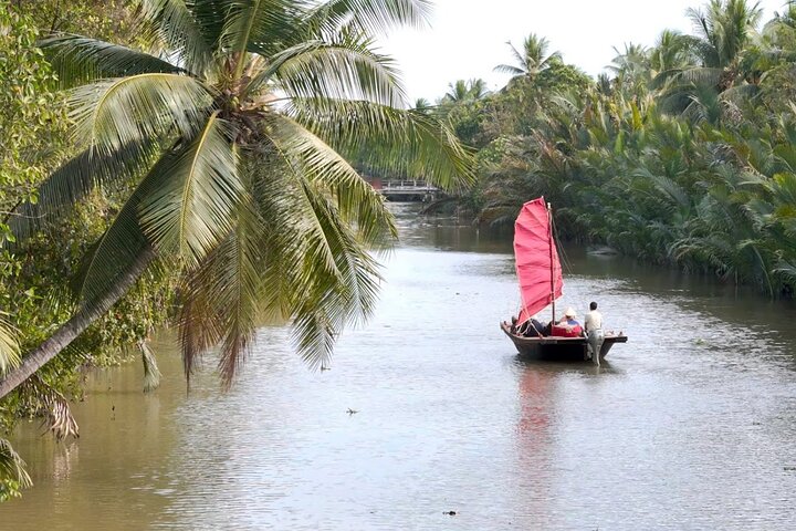 Ben Tre Mekong Zig Zag: Skoter, segelbåt och mat (hel dag)