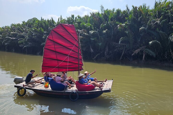Ben Tre Mekong Zig Zag: Skoter, segelbåt och mat (hel dag)