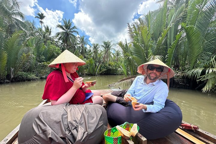 Ben Tre Mekong Zig Zag: Skoter, segelbåt och mat (hel dag)