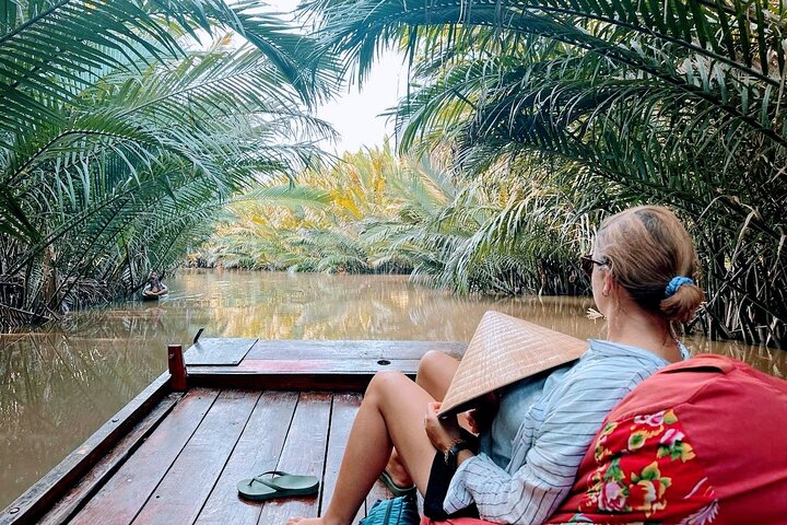 Ben Tre Mekong Zig Zag: Skoter, segelbåt och mat (hel dag)