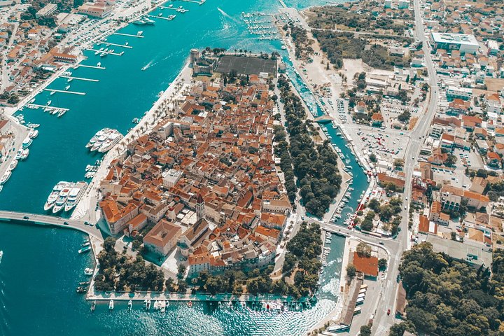 Trogir, Blue Lagoon, Excursion en bateau d'une demi-journée à Ciovo et vin depuis Split