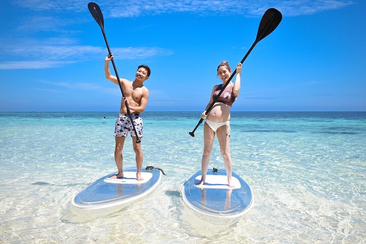 Miyakojima 《Chartered》》With drone photography|Clear SUP & Sea Turtle Snorkel Tour|No additional charge|Full refund guarantee|Free rental and photography