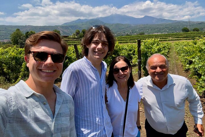 Excursion au volcan Etna, dégustation de vins, déjeuner dans un domaine viticole et transfert