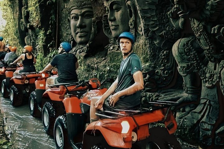 Bali ATV Fahrt Ubud Wasserfall, Reisfeld, Fluss, KingKong-Tempel Höhle