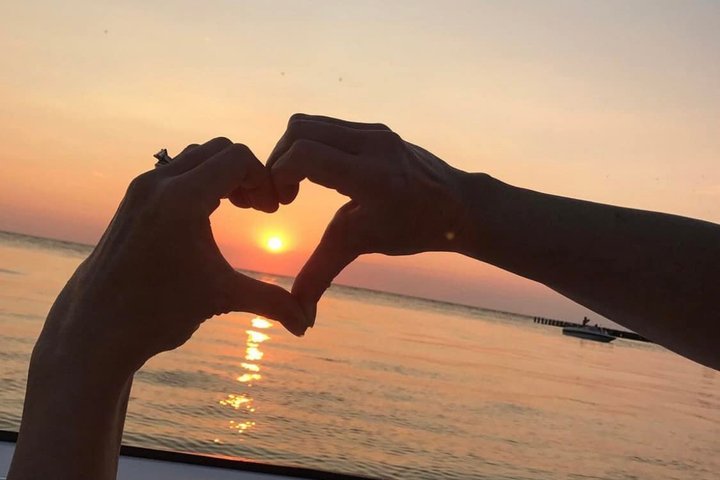 Passeio de barco ao pôr do sol com golfinhos na Ilha Anna Maria