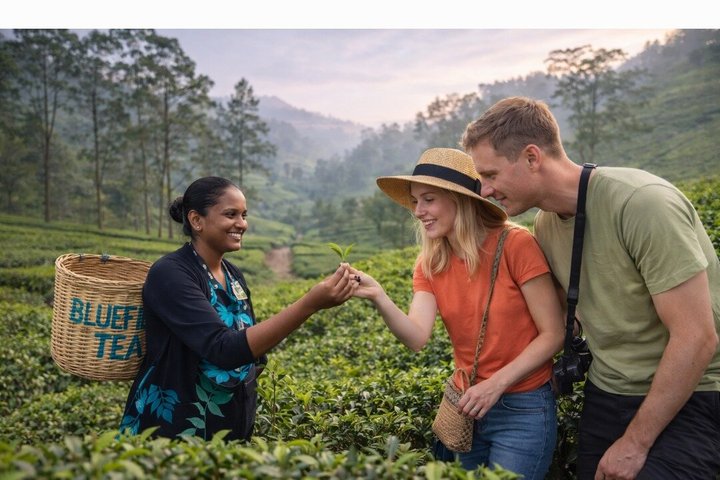 Nuwara Eliya Theeplukken en Proe-tochten Watervaltochten