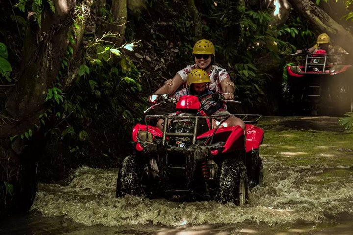 Bali ATV Fahrt Ubud Wasserfall, Reisfeld, Fluss, KingKong-Tempel Höhle
