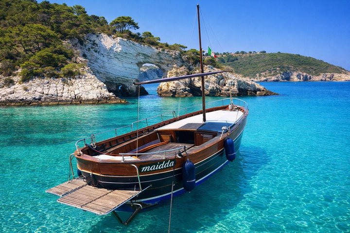 Paseo en barco por el Gargano en un Gozzo tradicional.