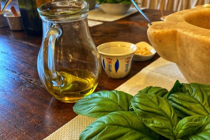 Cinque Terre: Autentisk Pesto matlagingsklasse og vin i Manarola