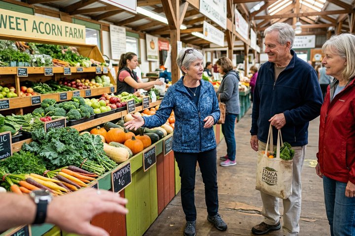 Privé culturele wandeltocht in de historische Ithaca-markt