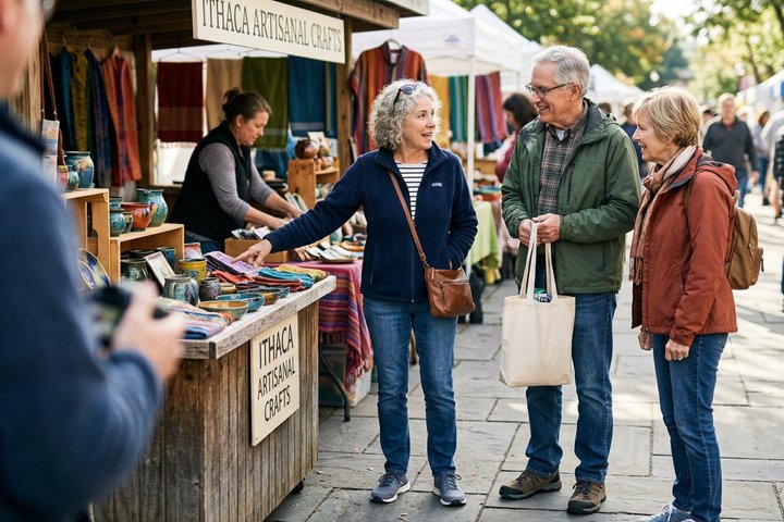 Privé culturele wandeltocht in de historische Ithaca-markt