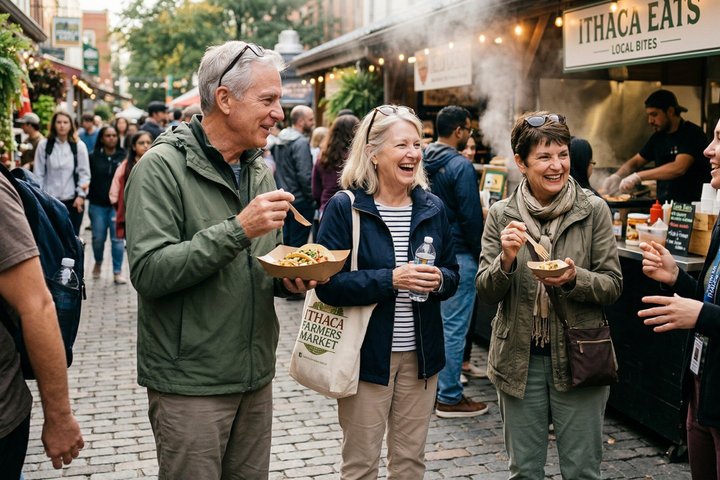 Privé culturele wandeltocht in de historische Ithaca-markt