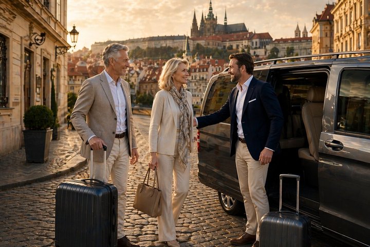 Traslado privado de Passau a Praga, ideal para cruceros por el Danubio