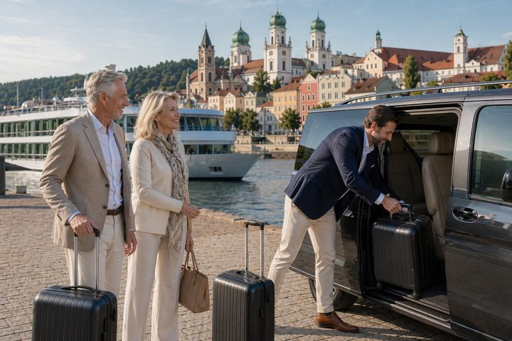 Traslado privado de Passau a Praga, ideal para cruceros por el Danubio