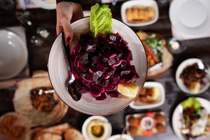 Privat Madaba Haret Jdoudna Restaurant Lunsj eller middag fra Dødehavet