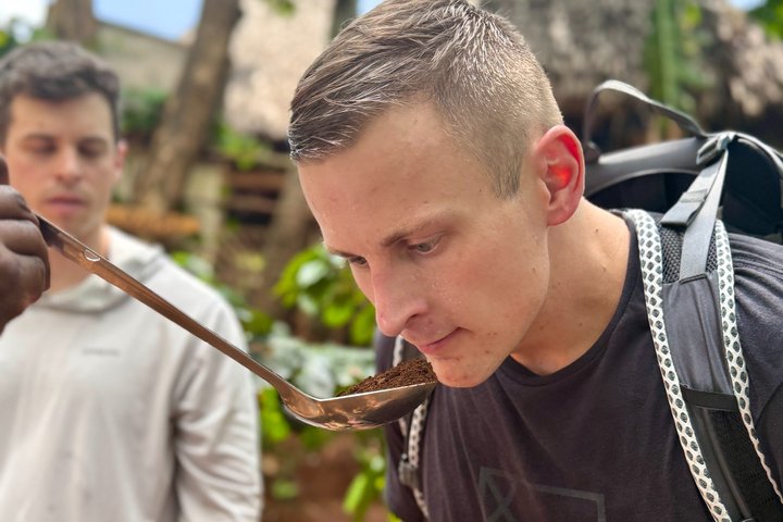 Moshi : Materuni watervallen wandeling, traditionele lunch & koffie boerderij