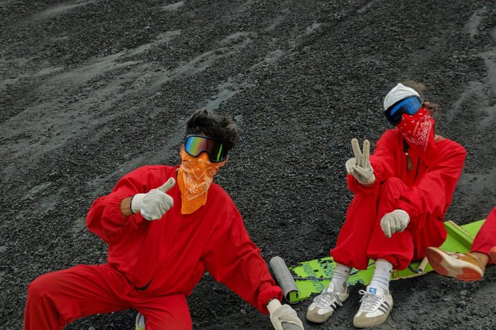 Aventura de sandboard em vulcão no Cerro Negro, partindo de León, na Nicarágua.