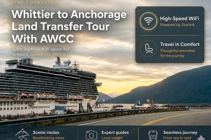 Trasferimento in crociera Whittier con tour Wildlife&Glacier ad Anchorage