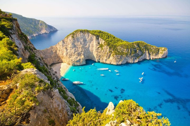 Excursão de ônibus de Zakynthos até o Viewpoint do naufrágio e as Cavernas Azuis
