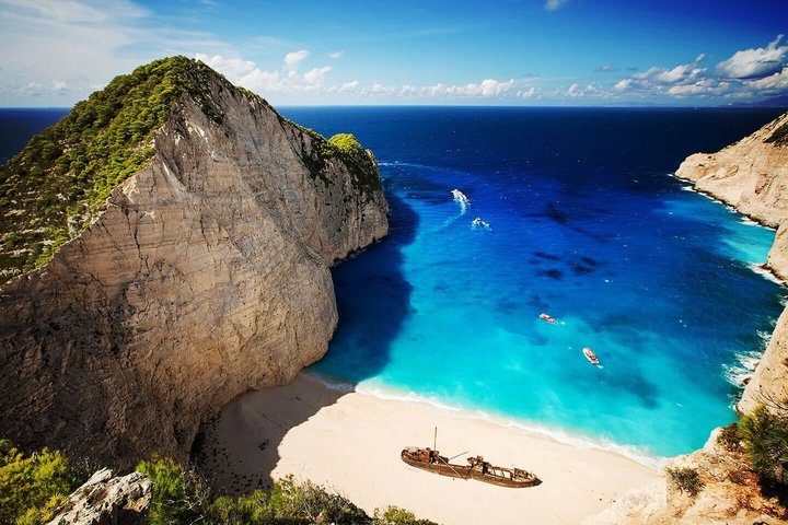 Excursão de ônibus de Zakynthos até o Viewpoint do naufrágio e as Cavernas Azuis
