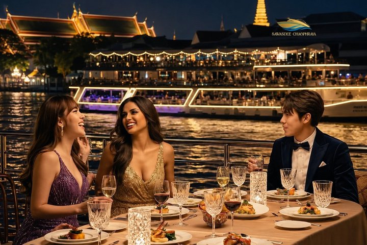 Dîner croisière de luxe à Bangkok avec spectacle culturel thaïlandais par Sawasdee