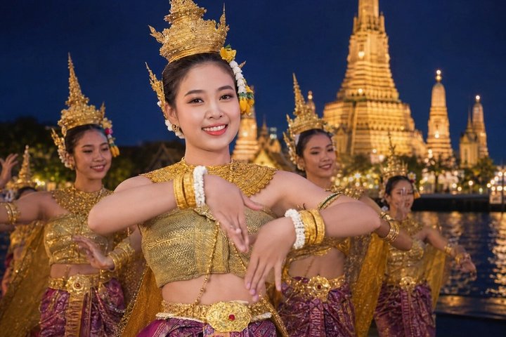 Dîner croisière de luxe à Bangkok avec spectacle culturel thaïlandais par Sawasdee