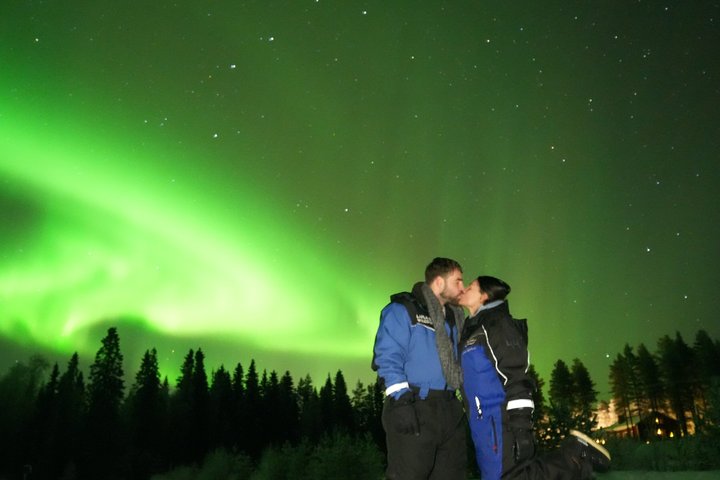 Auroras auroras boreales Vista y fotografía - Saariselkä
