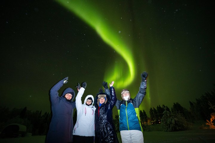 Auroras auroras boreales Vista y fotografía - Saariselkä