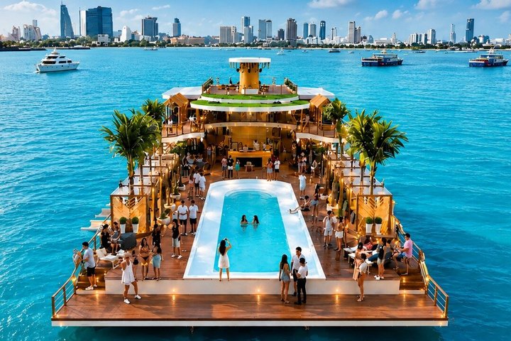 Pattaya SINA Beach Club Siège privé avec vue sur l'océan et la piscine