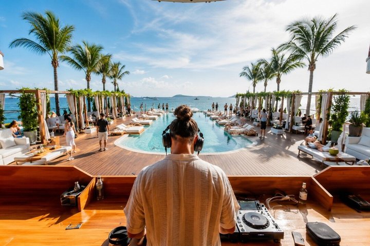 Pattaya SINA Beach Club Siège privé avec vue sur l'océan et la piscine