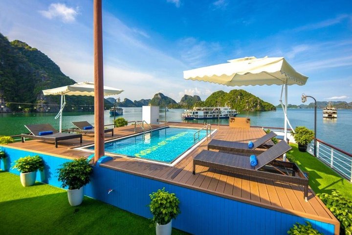2 - Day Ha Long-Lan Ha Bay-Bai Tu Long Bay 5 Sterne Kreuzfahrten und Balkon