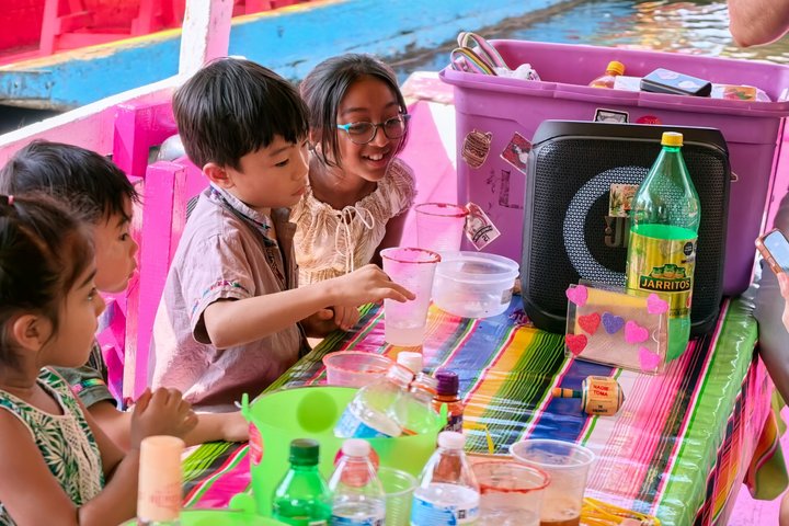 Excursion privée en bateau pour les familles à Mexico et Xochimilco (UNESCO)