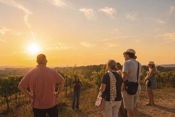 Siena: Chianti-zonsondergangtour met diner en wijnproeverij