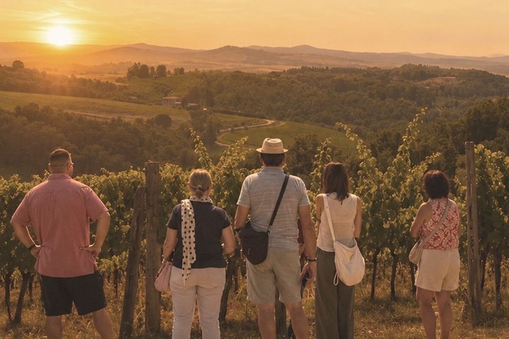 Siena: Chianti-zonsondergangtour met diner en wijnproeverij
