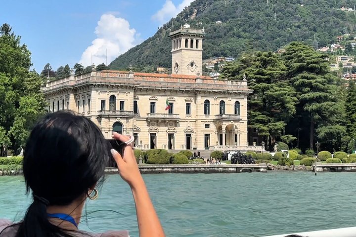 Lago Como & Lugano para grupos pequeños : 2 países en 1 día, Crucero en barco