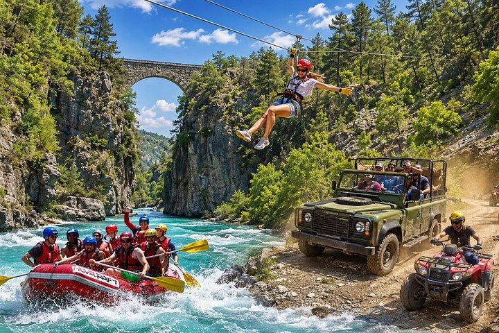 River Rafting & Quad Safari med lunsj og transport fra Alanya